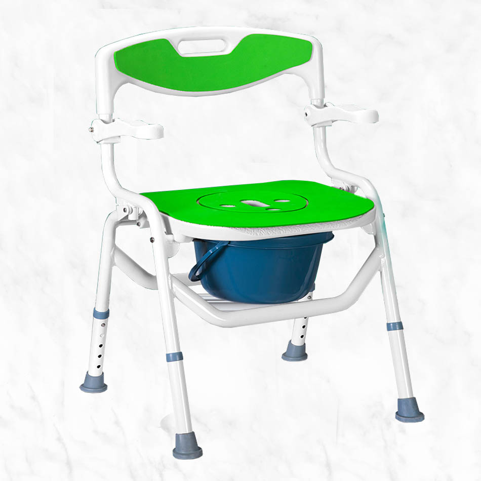 Aluminum shower chair with commode