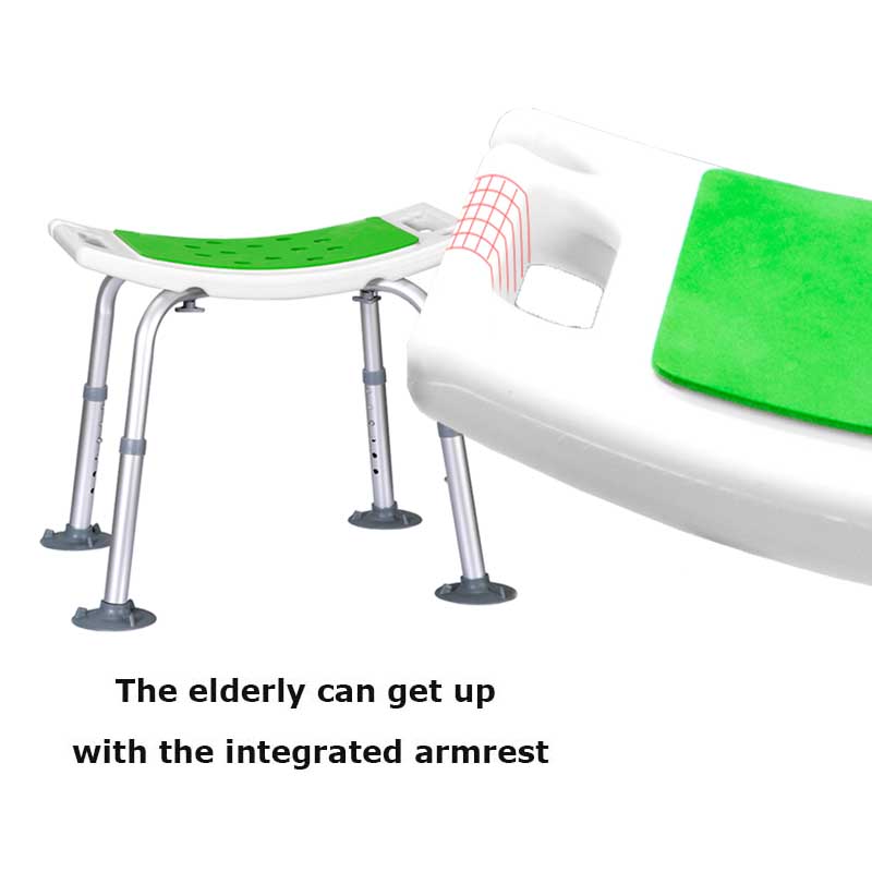 고품질 알루미늄 높이 조절 가능한 흰색 샤워 의자