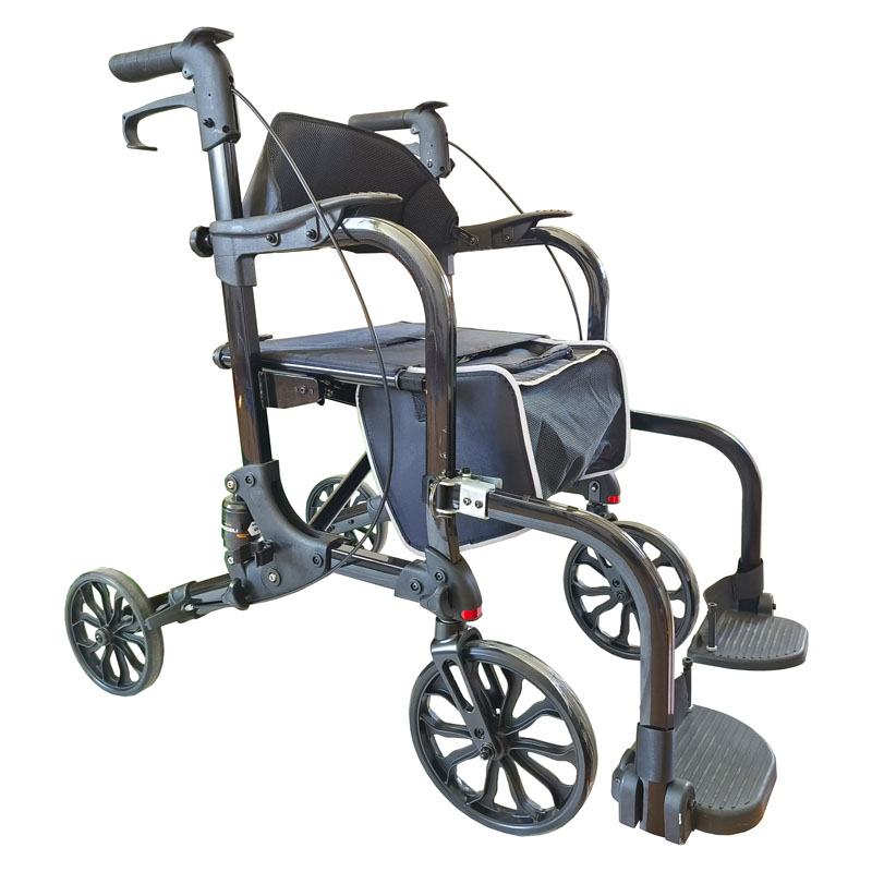 4 wheeled walker with seat and brakes